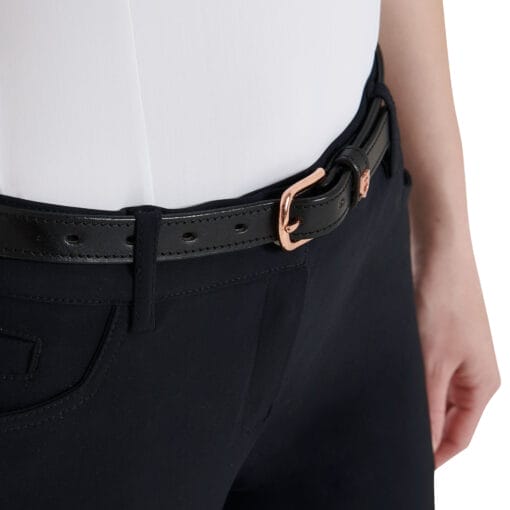 Leather Belt With Rose Gold Clincher