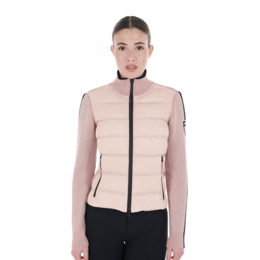 Women'S Jacket In Nylon And Knit With Zip