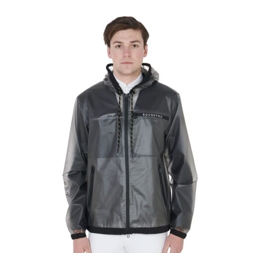 Men's raincoat in transparent technical fabric